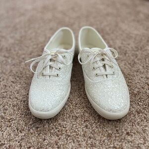 Sparkly White Keds Tennis Shoes